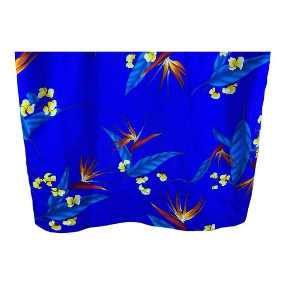 VINTAGE SAHIB OF HAWAII MENS SHORT SLEEVE BUTTON DOWN SHIRT XL Blue Floral - Picture 11 of 15